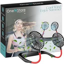 One94Store Portable Neck Fan – 1200mAh USB Rechargeable, 3-Mode, 7-Blade, Hands-Free Wearable Cooling New Fan, Up to 3 Hours Use for Travel, Office, Outdoor, Sports & Home (Black)-picture-17