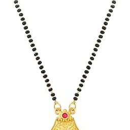 Aadita Gold Plated Black Beaded Mangalsutra For Women - MS2883-20