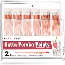 Waldent Gutta Percha Points 2% (Length Marked) #15 | ISO Color-Coded | Radiopaque | Pack of 120 Points-11