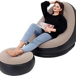 CRUPED Inflatable Lounge Chair with Foot Stool for Adults – 2-in-1 Portable Lazy Sofa with Air Pump, Folding Comfortable Seating for Indoor Living Room, Gaming, Office & Outdoor Camping Travel-image-60