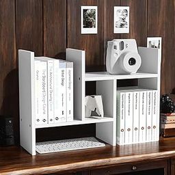 Wooden Desk Book shelf for home, office table, living room. Kitchen corner stand, standing book rack for library, DIY bookshelves, storage organizer, Bedroom accessories. (H Shape)-2