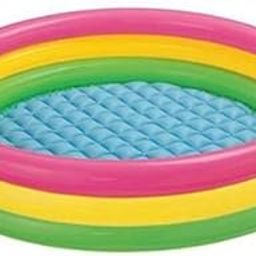 KRIDEZ Sunset Glow 3 Ft Round Swimming Pool for Kids | Inflatable Round Colourful Ring Baby Pool Portable Baby Bath tub | 0-6Years | Indoor & Outdoor (Multi Color)-picture-24