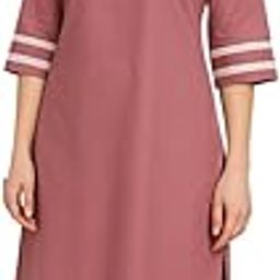 Women's Sleepwear Set, Pink Cotton Pyjama Suit with Lace Trim, V-Neck Long Top and Pants-image-25