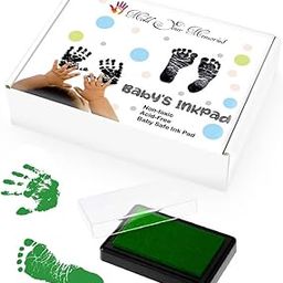 Mold Your Memories Multiple Use Ink Pad For Baby's Handprint And Footprint,100% Non-Toxic & Baby Friendly (Green),1 Count-image-0