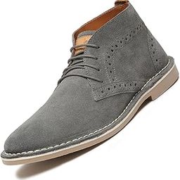 Chukka Boots for Men| Suede Leather Boots for Men| High Ankle Casual Boot | Casual Office & Trekking Shoes | Hiking Boots for Men | Stitch Down Desert Boots |Grey [LSSDSUCKBGGY]-image-51