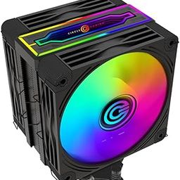 Circle Gaming CG 4P Duo ARGB CPU Air Cooler Mirror Close-Loop, Dual 120mm Fan | Support AMD & Intel CPU Socket AM5, AM4 / LGA 1700, 1200, 1151, 1150| PWM Case Fans | 4 Heat Pipes | Black-image-4