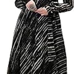 Women's Georgette Long Sleeve Round Neck All Over Print Maxi Length Anarkali Stitched Gown for Girls.-image-50
