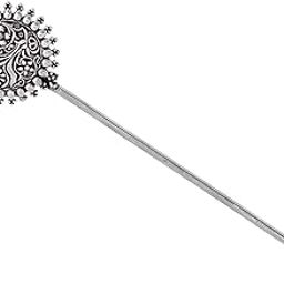 Silver Plated Craved Sun Flower Bun Hair Sticks for Women-image-71