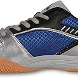 Appeal Badminton Shoes for Mens | Non-Marking Round Sole with Breathable mesh with PU Coated Synthetic Upper for Sports, Badminton, Volleyball, Squash, Table Tennis (Blue/Silver), 09-image-16