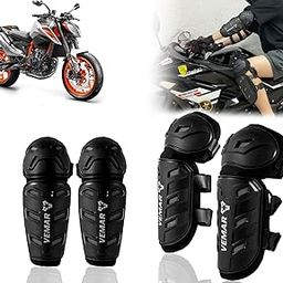 Auto Pearl Motorcycle Knee Shin Guards Elbow Pads, 4 in 1 Monstor Style Knee Shin Safe Protection Armor for Moto Cycling Racing compatible with 890 Duke (Black, 4Pcs)-image-92