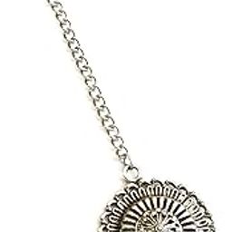 German Silver Ethnic Wedding Bridal Oxidized Silver Maang Tikka-image-1