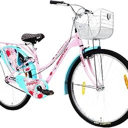 Avon Buke Magna 26T Road Bike Lady Bicycles for Womens | Frame Size: 16 Inches | Wheel Size: 26 Inches | Young Lady Bcp Handle Bars | Rigid Fork with Caliper Brakes, Steel Rim (Pink)-image-19