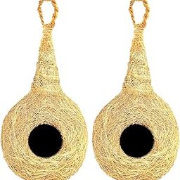 BuySellCraft Non Glue Strong Handmade Coir Bird Nest, Natural Coconut Fibers, Hanging Bird House for Cage and Balcony, Sparrows, for Breeding, 15cm x 30cm-12