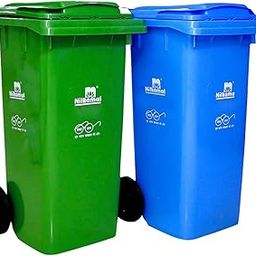 Nilkamal Plastic 120 Ltr Wheel Manual-Lift Garbage Dustbin (Pack Of 1 Green&1 Blue)-image-37
