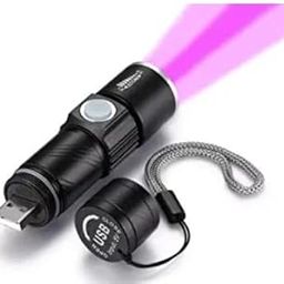 DARKBEAM UV USB Blacklight Flashlights Portable Ultraviolet 395nm Led Rechargeable Blacklight Detector for Dog Urine, Pet Stains and Bed Bug (Black)-30