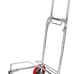 Gikvni 2 Wheel Foldable Silver Luggage Trolley for Heavy Weight Material Goods Carrying Handheld Luggage Cart with Wheels for Home Office Warehouse & Industries-32