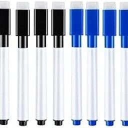 deziine� Set Of 12 Black And Blue Magnetic Whiteboard Pen Erasable Marker Office School Stationery Supplies(6Black & 6Blue)-0