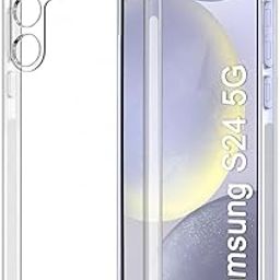 TheGiftKart Back Cover Soft Case for Samsung Galaxy S24 5G | Best Camera Protection | Inbuilt Dust Plugs & Anti-Slip Grip | Ultra Clear Slim Back Cover Case for Samsung S24 5G (Silicone, Transparent)-25
