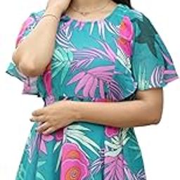 Women's Georgette Maxi Dress, Digital Floral Printed, One Piece Western Long Gown-image-75