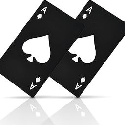 Kitchen Expert Stainless Steel Bottle Opener | Set of 2 | Ace of Spade Card Shape | Wallet Size Cap Opener | Poker Design | Bar Tools | Soda Opener | Black-image-6