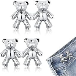 GKN 2 Set Teddy Clip Adjustable Waist Buckle for Loose Jeans Pants, Pearl Detachable Instant Jeans Button Pins Waist Tightener Set, Make The Waist Fit for Skirt Pants, No Sewing Required (Pack of 2)-15