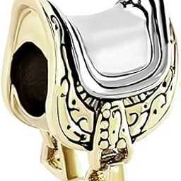Gold Tone Horse Saddle Charm for Equestrian Enthusiast Compatible with Pandora Charms Bracelets, Copper, No Gemstone-picture-15