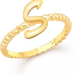 Stylish Spiral Ring Shank S Letter Gold Plated Alloy Finger Ring for Women and Girls - [VFJ1312FRG]-image-2