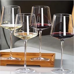 PrimeWorld 450 ml Set of 2 pcs Ideal for White or Red Wine Glass with Flat Bottom,Crystal Wine Glass,Ideal for Full-Bodied Wine,Wine Gifts for Wedding,Housewarming-image-16