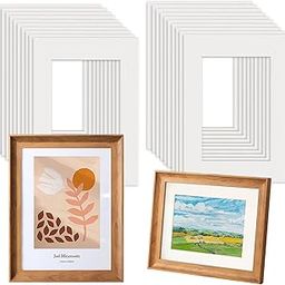 QINGYIWL Pack of 20 Picture Mounts, A4 Photo Mount for A5 Print, Bright White Acid-free Picture Frame Mat for A4 Picture Image Display Artwork Paintings - To Enhance the Visual Effect-image-14