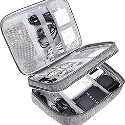 Styleys Polyester Double Layer Electronics Accessories Organizer Bag Gadget Organizer Case,Portable Zippered Pouch For All Gadgets,Hdd,Power Bank,Usb Cables,Power Adapters,Etc (Grey_S11029)-image-93