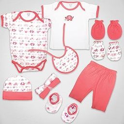 1st Step Baby Gift Set Pack of 10 (T-Shirt, Short Pant, Bodysuit, 2 Pcs of Wash Cloths, Bonnet, Bib, A Pair of Botties and 2 Pairs of Mittons)-image-76