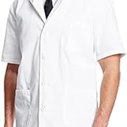 bsf uniforms Men's White Polycotton Half Sleeves 3XL Size Lab Coat for Chemistry Lab Students: Ideal for Doctors, Surgeons, Nurses, Hospital Staff Etc-picture-34