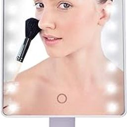 Prachit Home and Travel Vanity Make up Mirror Foldable Led Light Square Make up Mirror for Women-23