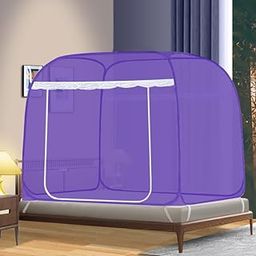 EasyFold Net (6 feet x 6 feet) Bed Box Purple Colour Foldable Polyster Mosquito Net for Protection, Indoor and Outdoor Use-7