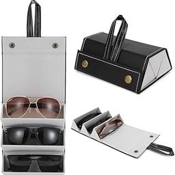 Sunglasses Organizer Case with Multi Slot Compartments for Glasses Hanging Organizer Storage Box Travel Glasses Case,Portable Multiple Glasses Case for Women-image-72