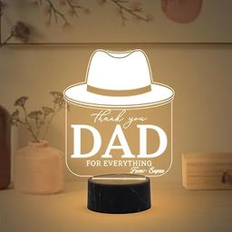 Gift Me Bazar Personalized Thankyou Dad for Everything Led Desk Table Lamp | Customized with Name | Warm White Light & On/Off Touch Button | Best Gift for Dad | Fathers Day Gift-18