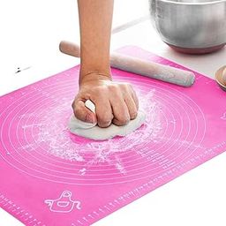SPARROWFLY Silicone Baking Mat with Measurement Non Stick Kneading Dough Mat for Pastry Rolling, Kneading Fondant, Baking Pad, Table Sheet, Non Slip Cooking Mat, Bake Pizza Cake - Random Color-0
