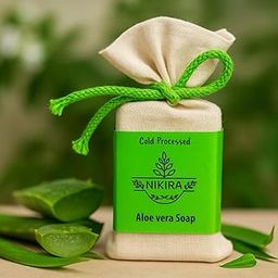NIKIRA Natural Handmade Cold-Processed Soap 75g – Sulphate free, Paraben free, Colorants Free, Vegan & Natural, Ideal for Men & Women (75g (Pack of 1), Aloevera)-image-25