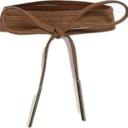 Streamline Brown Faux Leather String Tie-Up Choker with Gold Aiglets for Women-image-43