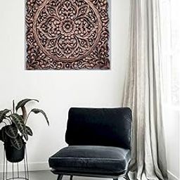 Vas Collection Home Abstract MDF Wall Decoration Panel for Living Room, Bedroom, Hallway, Office (60 x 60 cm (Copper Black Antique)-image-44