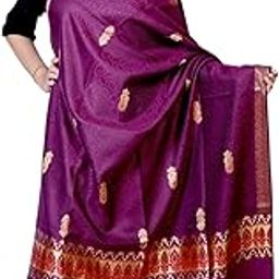 Wool blend Purple color Handloom shawl for women-15