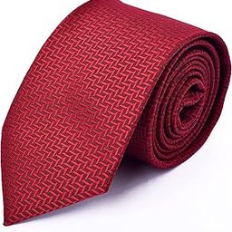Check Tie Maroon Men's Tie Set - Classic Silk Necktie - Wedding/Formal & Casual Tie with Maroon Check Design –Suit Any Occashion-image-36