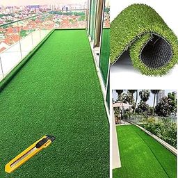 40 MM Artificial Green Grass Mat 2 Feet X 10 Feet for Home Decor_Balcony_Floor Carpet_Terrace_Decoration_Lawn and Garden with 1 Blade_1 X 2 Feet Size Grass Mat MTGSM6-image-43