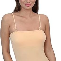 Women Cotton Lycra Padded Non Wired Adjustable Spaghetti Strap Tank Top Camisole, Size- M-XL-image-18