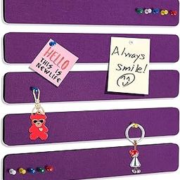 Felt Notice Board for Bedroom Office Home Wall Decor Notice Board Self Adhesive Cork Board with 35 Push Pins for Inserting Notes, Photos, Schedules (Purple)-image-46