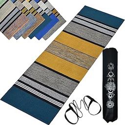 House of Handmade™ - Pure Cotton Yoga Mats for Women and Men, 2X6 feet, 5mm thick, Light Weight, Machine Washable, Home Exercise & Pilates Weight-1.6kg MULTICOLOR-image-39