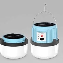 DELIGHTFUL DECOR Solar Charging Light, Retractable and Portable,LED Lanterns for Power outagesm, CRH Camping Lantern, Rechargeable W/ Solar or Plug,Camping Lights, Emergency Flashlight (Blue or White)-image-99