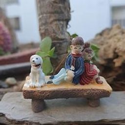 Bloom Bagicha Couple with Dog Pack of 1 Miniatures for Garden Decor, Home/Landscape Decoration, Tray Gardening/Terrariums-picture-14