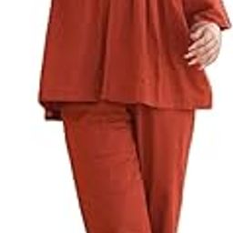 Women's Dhanna Fashion, V-Neck Gathered Top in Cottton with Full Length Pants, 3/4 Sleeve.-image-99