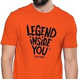 Men's Regular Fit Half Sleeve Round Neck Dri-Fit Slim Fit Tshirt (Color Orange)-image-46